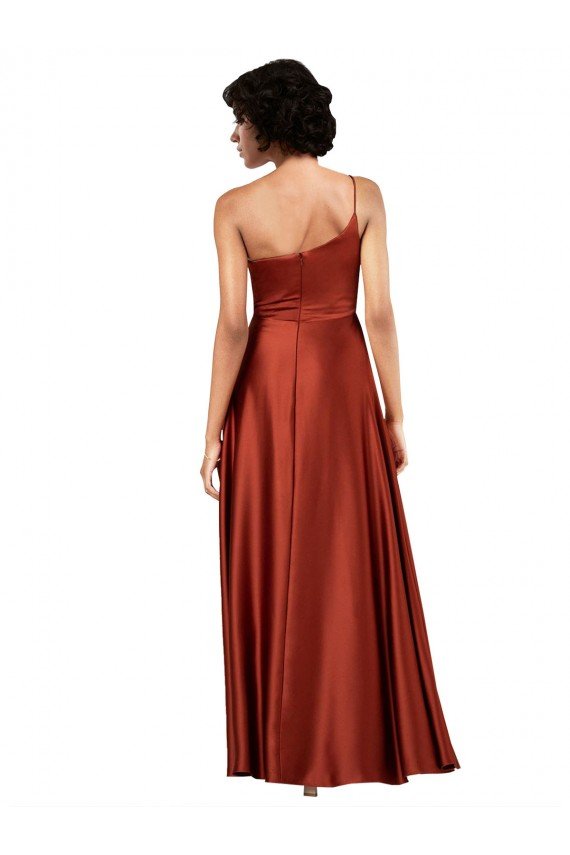 Shop Sophisticated One Shoulder Formal Silky Satin Bridesmaid Dress / Prom Dress with Full Skirt Sydney