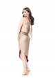 Shop Silky Satin High Low Midi Cocktail Length Bridesmaid Dress / Prom Dress with Asymmetric Skirt Sydney