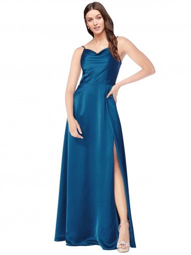 Shop Cowl Neck Salky Satin Bridesmaid Dress / Prom Dress Sydney