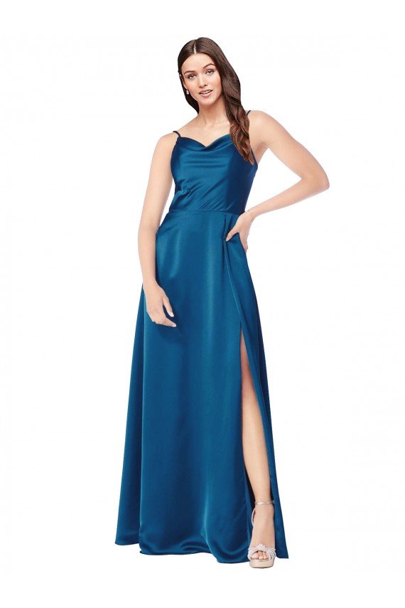 Shop Cowl Neck Salky Satin Bridesmaid Dress / Prom Dress Sydney