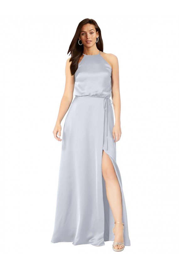 Shop Halter Neck Formal Silky Satin Bridesmaid Dress with Strappy Back Sydney