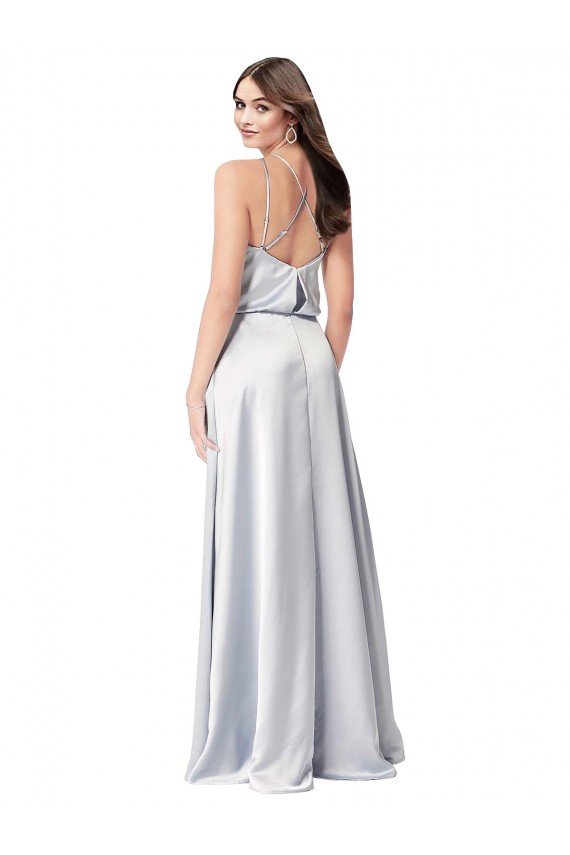 Shop Halter Neck Formal Silky Satin Bridesmaid Dress with Strappy Back Sydney
