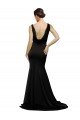 Shop V-Neck Full Length Formal Silky Satin Bridesmaid Dress / Prom Dress with Soft Cowl Neck and Sweep Train Sydney