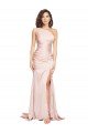 Shop Full Length One Shoulder Long Formal Silky Satin Bridesmaid Dress / Prom Dress with High Split Sydney