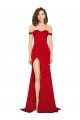 Shop Off the Shoulder Sweetheart Bustier Style Formal Silky Satin Bridesmaid Dress / Prom Dress with Side Split Sydney