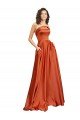Shop Strapless Sweep Train Formal Silky Satin Bridesmaid Dress / Prom Dress with Pleats Sydney