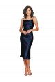 Shop Cocktail Length Sleeveless Spaghetti Straps Cowl Neckline Formal Silky Satin Bridesmaid Dress / Prom Dress Sydney