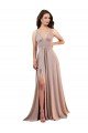 Shop Long A-Line Plunge V-Neckline Formal Spandex Bridesmaid Dress / Prom Dress with Slit Sydney