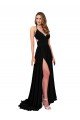Shop High Slit Open Back Long Formal Spandex Bridesmaid Dress / Prom Dress with Lined Crossover Bust Sydney