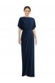 Shop Open Back Short Sleeves Draped Tulip Skirt Maxi Spandex Bridesmaid Dress / Prom Dress Sydney