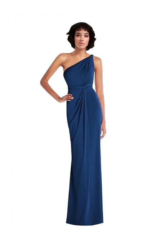 Shop Grecian Inspired One Shoulder Twist Draped Maxi Spandex Bridesmaid Dress / Prom Dress Sydney