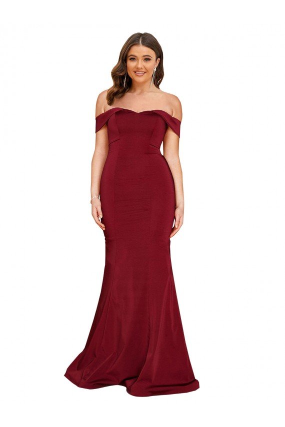 Shop Off Shoulder Sleeves Sweetheart Neckline Long Formal Spandex Bridesmaid Dress / Prom Dress Sydney