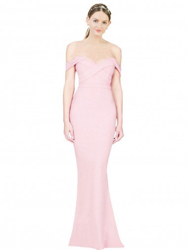 Shop Full Length Off the Shoulder Bridesmaid Dress / Prom Dress with Twist Front Sydney