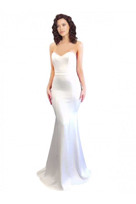 Shop Sweetheart Strapless High Neck Long Formal Crepe Bridesmaid Dress / Prom Dress Sydney