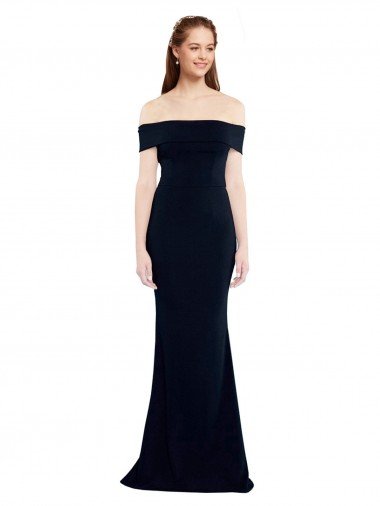Shop Off the Shoulder Fitted Formal Crepe Bridesmaid Dress / Prom Dress with Back Cut Out Sydney