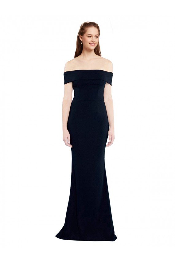 Shop Off the Shoulder Fitted Formal Crepe Bridesmaid Dress / Prom Dress with Back Cut Out Sydney