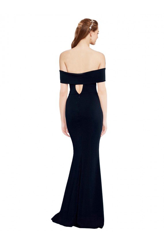 Shop Off the Shoulder Fitted Formal Crepe Bridesmaid Dress / Prom Dress with Back Cut Out Sydney