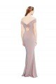 Shop Knotted Off the Shoulder Formal Crepe Bridesmaid Dress / Prom Dress with Cut-Out Back Sydney