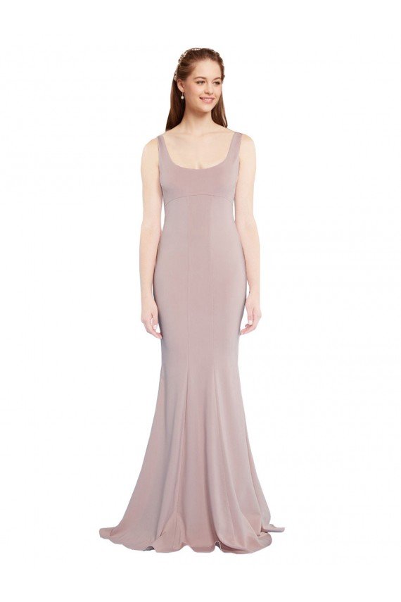 Shop Sleeveless Scoop Neck Fully Lined Formal Crepe Bridesmaid Dress / Prom Dress Sydney
