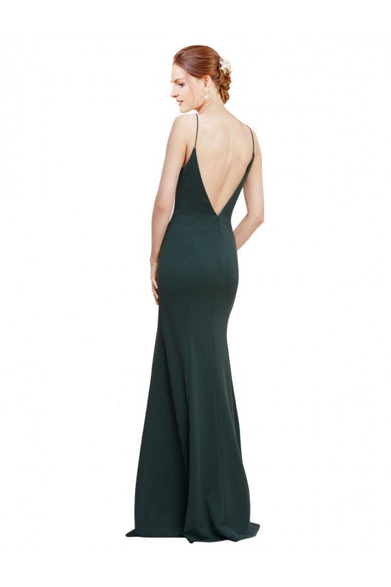 Shop Deep V-Neck and Back Long Formal Crepe Bridesmaid Dress / Prom Dress Sydney