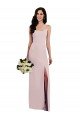 Shop Spaghetti Strap V Back Formal Crepe Bridesmaid Dress / Prom Dress with Front Slit Sydney