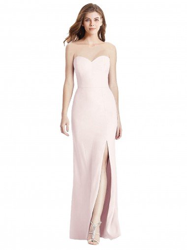 Shop Strapless Crepe Trumpet Bridesmaid Dress / Prom Dress with Front Slit Sydney