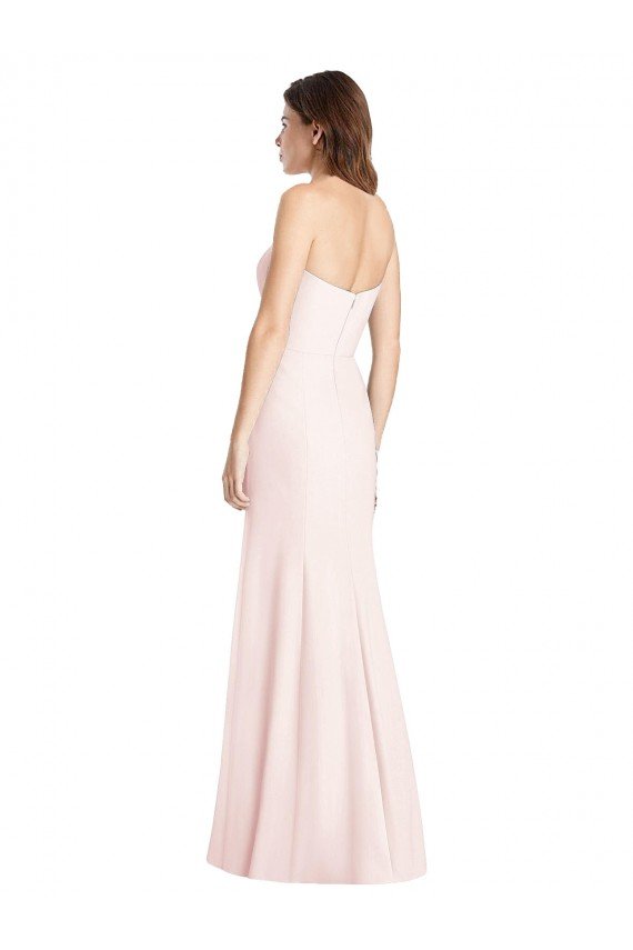 Shop Strapless Crepe Trumpet Bridesmaid Dress / Prom Dress with Front Slit Sydney