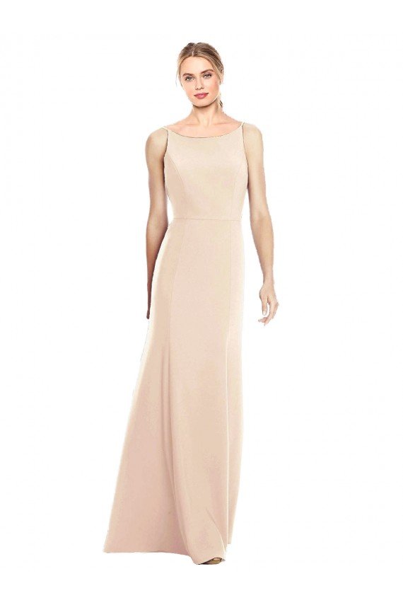 V-Spaghetti Strap Open Back Bateau Neck Trumpet Bridesmaid Dress / Prom Dress Sydney
