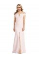 Shop Off the Shoulder Notch Trumpet Formal Crepe Bridesmaid Dress / Prom Dress with Front Slit Sydney
