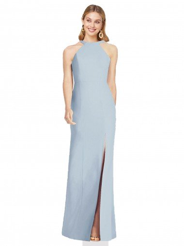 Shop High Neck Backless Formal Crepe Trumpet Bridesmaid Dress Sydney