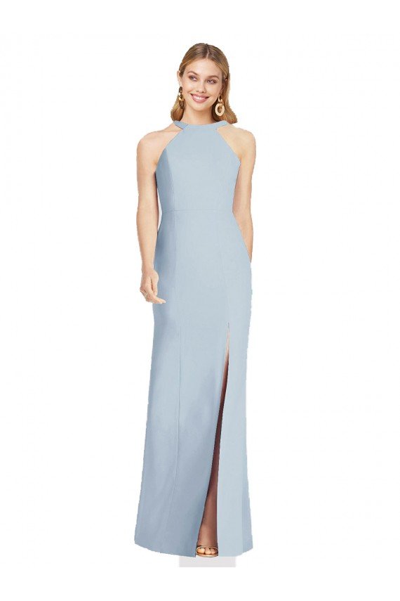Shop High Neck Backless Formal Crepe Trumpet Bridesmaid Dress Sydney