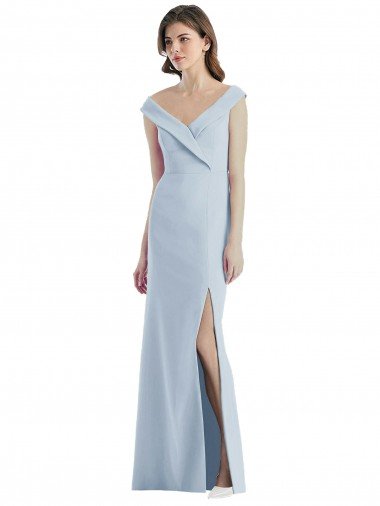 Shop Romantic Off the Shoulder Long Maxi Bridesmaid Dress with Side Slit Sydney