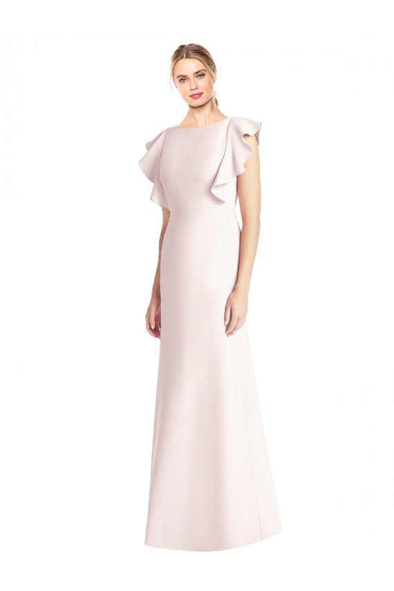 Shop Ruffle Cap Sleeves Open Back Trumpet Bridesmaid Dress / Prom Dress Sydney