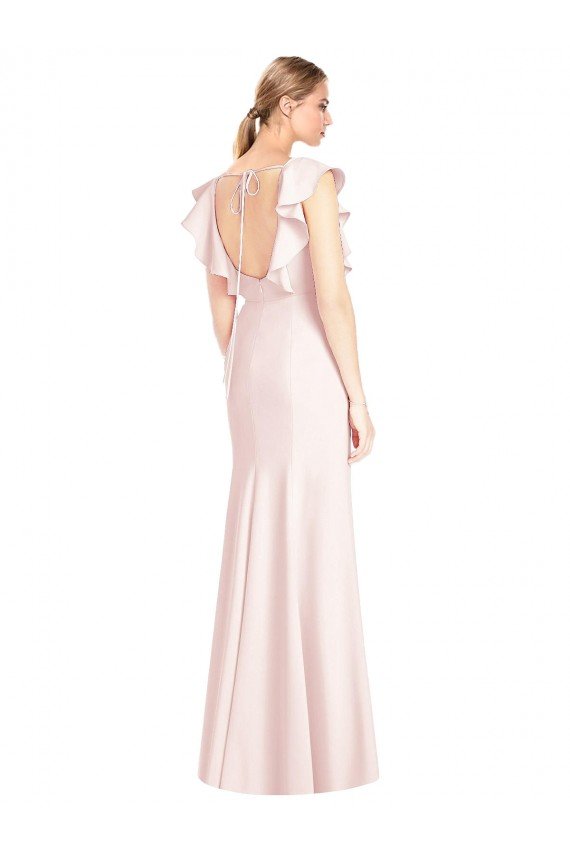 Shop Ruffle Cap Sleeves Open Back Trumpet Bridesmaid Dress / Prom Dress Sydney