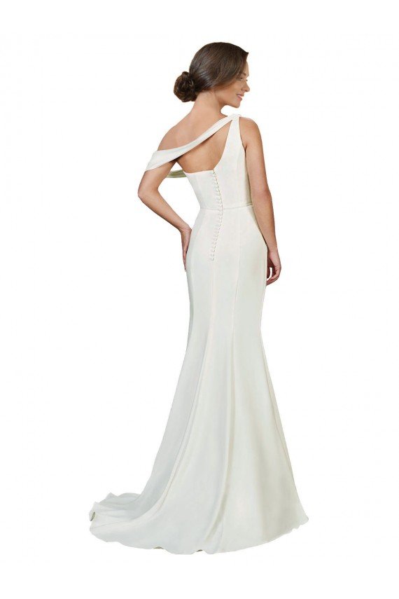 Shop One Shoulder Formal Crepe Bridesmaid Dress / Prom Dress with Draped Off the Shoulder Strap Sydney