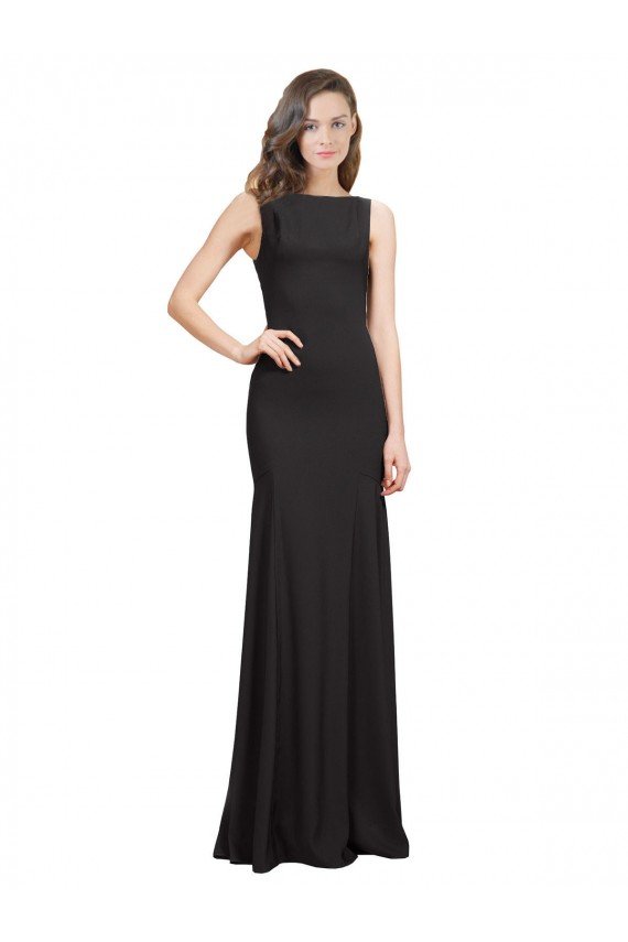 Shop Sleeveless Bateau Neckline Crepe Bridesmaid Dress / Prom Dress with Twist Back Sydney