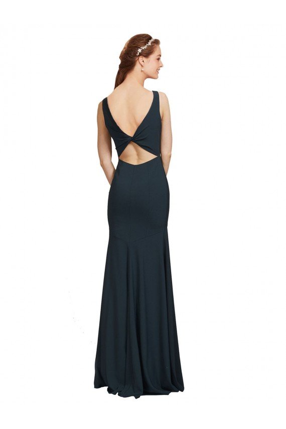 Shop Sleeveless Bateau Neckline Crepe Bridesmaid Dress / Prom Dress with Twist Back Sydney