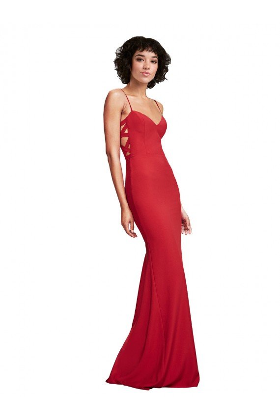 Shop Spaghetti Strap Slip Neckline Formal Crepe Bridesmaid Dress / Prom Dress Sydney