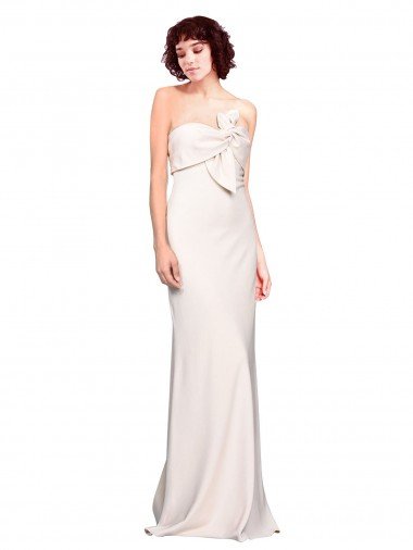 Shop Strapless Crepe Fitted Bridesmaid Dress / Prom Dress with Twist Bow Sydney