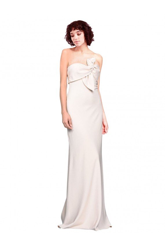 Shop Strapless Crepe Fitted Bridesmaid Dress / Prom Dress with Twist Bow Sydney