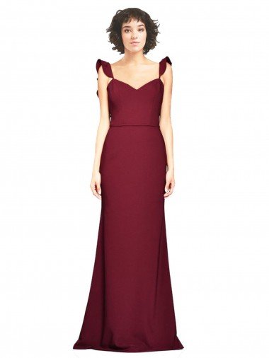 Shop Crepe Slip Bridesmaid Dress / Prom Dress with Ruffled Straps Sydney