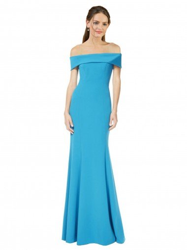 Shop Off the Shoulder Formal Crepe Bridesmaid Dress / Prom Dress with Fitted Silhouette Sydney