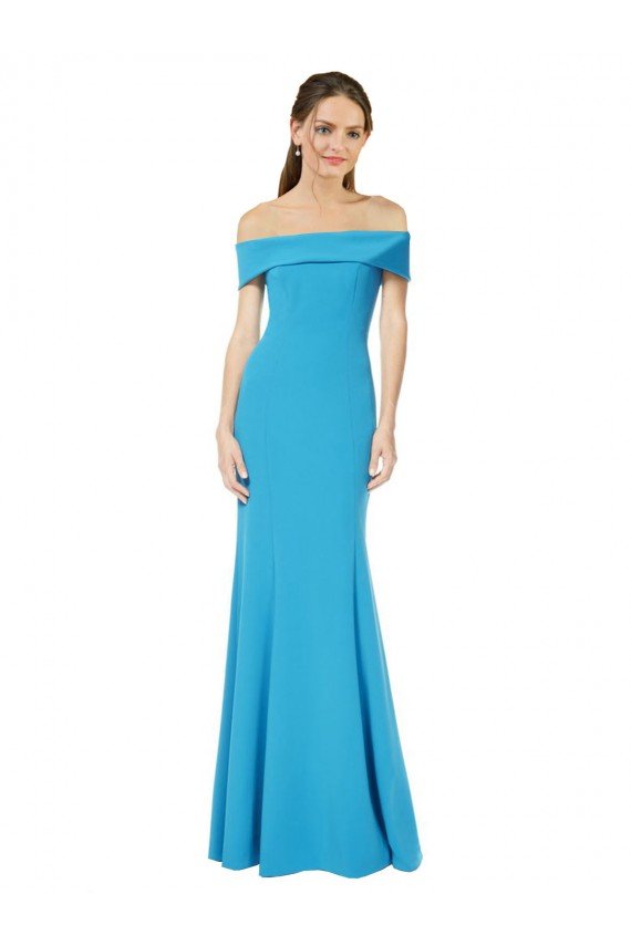 Shop Off the Shoulder Formal Crepe Bridesmaid Dress / Prom Dress with Fitted Silhouette Sydney