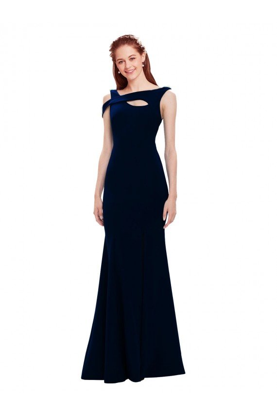 Shop Sleeveless Formal Crepe Mermaid Bridesmaid Dress / Prom Dress with Side Slit Sydney
