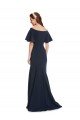 Shop Off the Shoulder Formal Crepe Bridesmaid Dress / Prom Dress with Short Ruffle Sleeves. Sydney