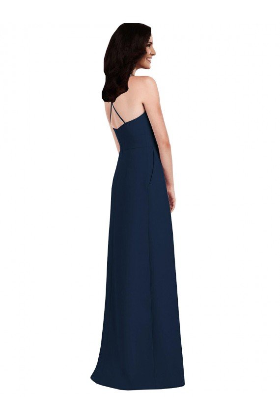 Shop Criss Cross Back Crepe Halter Bridesmaid Dress with Pockets Sydney