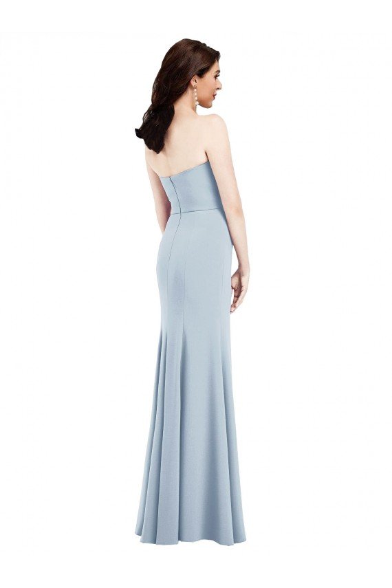 Strapless Notch Crepe Bridesmaid Dress / Prom Dress with Front Slit Sydney