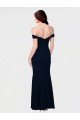 Shop Mermaid Off the Shoulder Long Formal Crepe Bridesmaid Dress / Prom Dress with Low Back Sydney