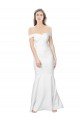 Shop Mermaid Off the Shoulder Long Formal Crepe Bridesmaid Dress / Prom Dress with Low Back Sydney