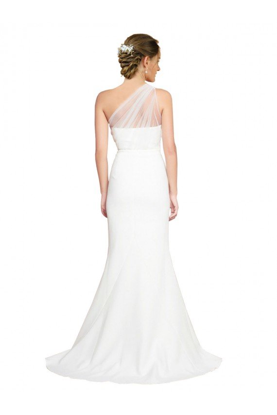 Shop Soft Tulle Shoulder Overlay Mermaid One Shoulder Formal Crepe Bridesmaid Dress Sydney